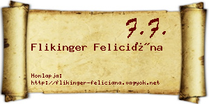 Flikinger Feliciána névjegykártya